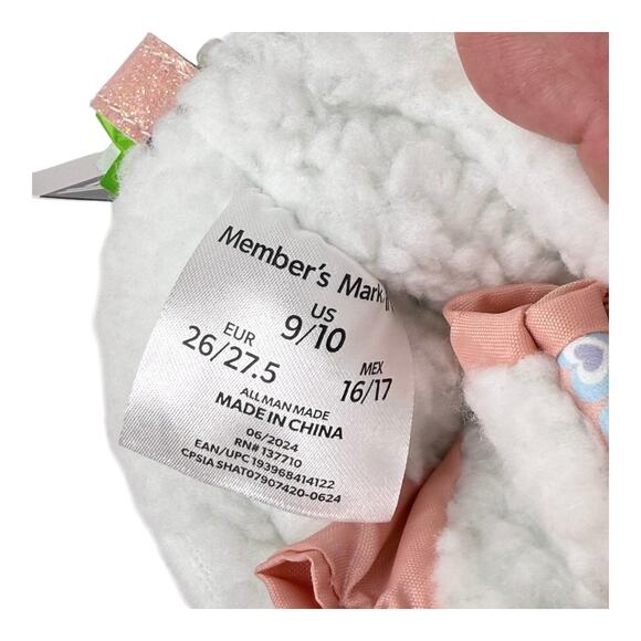 NEW Girls SNOW BOOTS 9/10 Fleece Line Pink Boot Winter Water Resist Hearts NWT - Picture 7 of 9